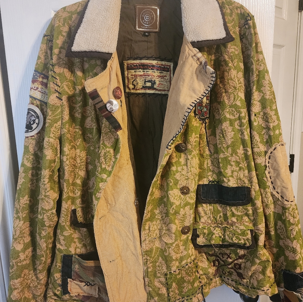 Double D Ranch Green and Beige Bomber Jacket 2XL